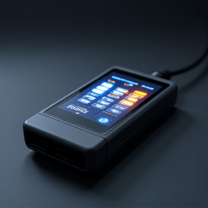 Technician using advanced OBD-II scanner to diagnose a complex check engine light issue.