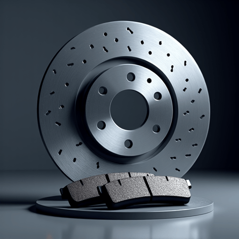 Specialized brake service being performed on a European vehicle, highlighting 916 Auto Repair