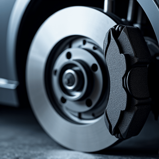 Brake repair in Fair Oaks being performed by a certified mechanic. Close-up on brake rotor and caliper replacement.